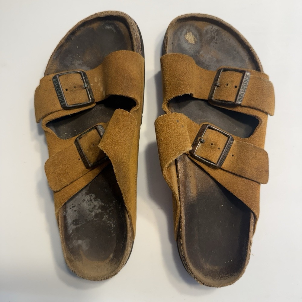Birkenstock Arizona Suede Brown Sandals Vintage Sz 39 (8-8.5) Women's